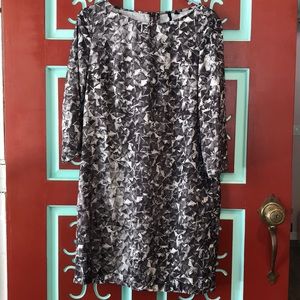 MNG Casual Silky A-line Dress w/ Stud Pattern